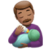 👨🏽‍🍼 man feeding baby: medium skin tone display on Apple